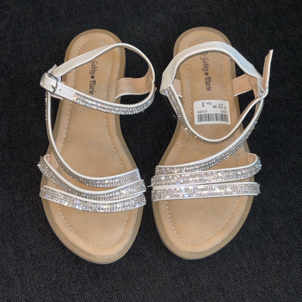 Gabby Marie White Sandals - Size 3 Kids
